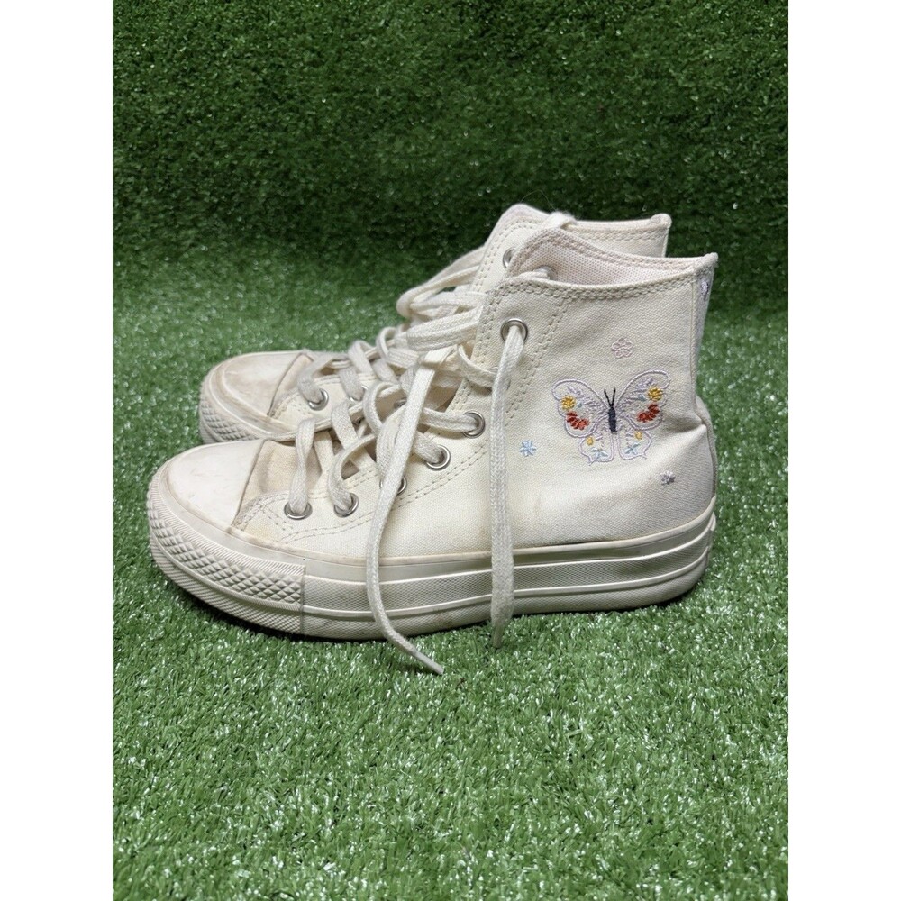 Converse Chuck Taylor All Star Platform Hi A05979C White Butterfly Women’s 5.5